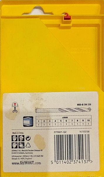 DeWalt Metallbohrer-Set 10-tlg. HSS-G DT5921-QZ